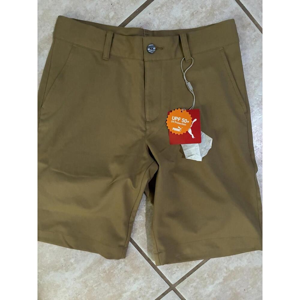 NWT  Puma Boys Strech Short  UPF 50 Size Medium Khaki
